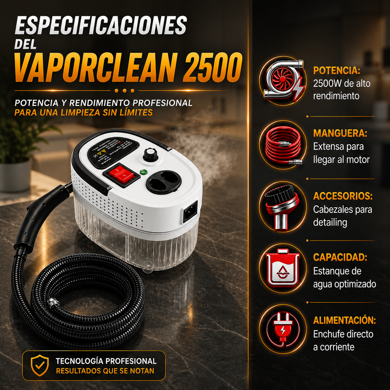 VaporClean 2500 - Tecnología de Limpieza Inteligente