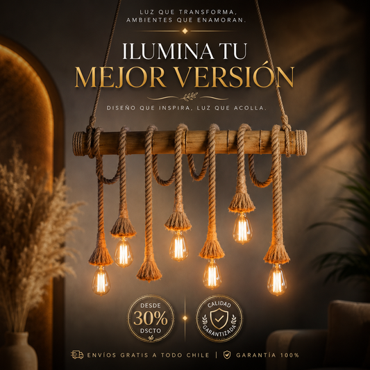 Lampara Colgante Techo Bambu Vintage