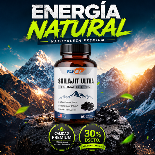 Shilajit Ultra by FLYNEW- Energía Natural de Formula Ultra Potente  (60 cápsulas)