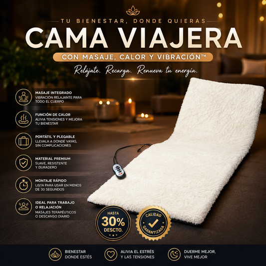 Cama Viajera Masaje Calor y Vibración