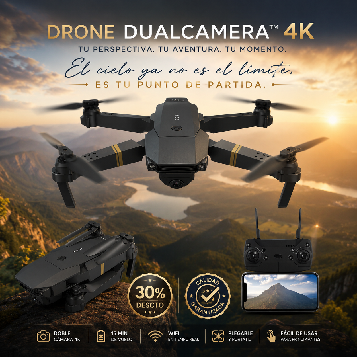 Dron DualCamera ™ 4K Wi-Fi