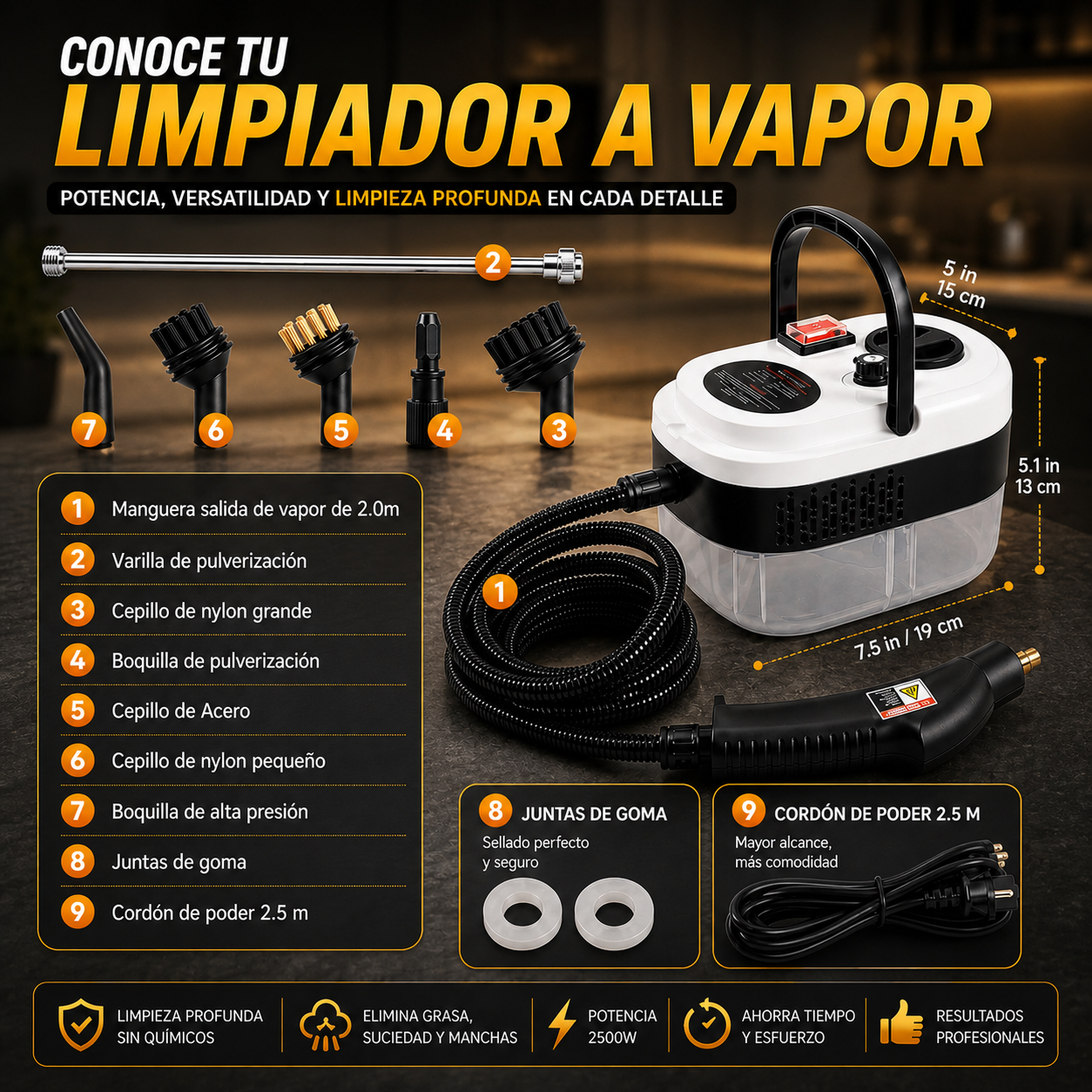 VaporClean 2500 - Tecnología de Limpieza Inteligente